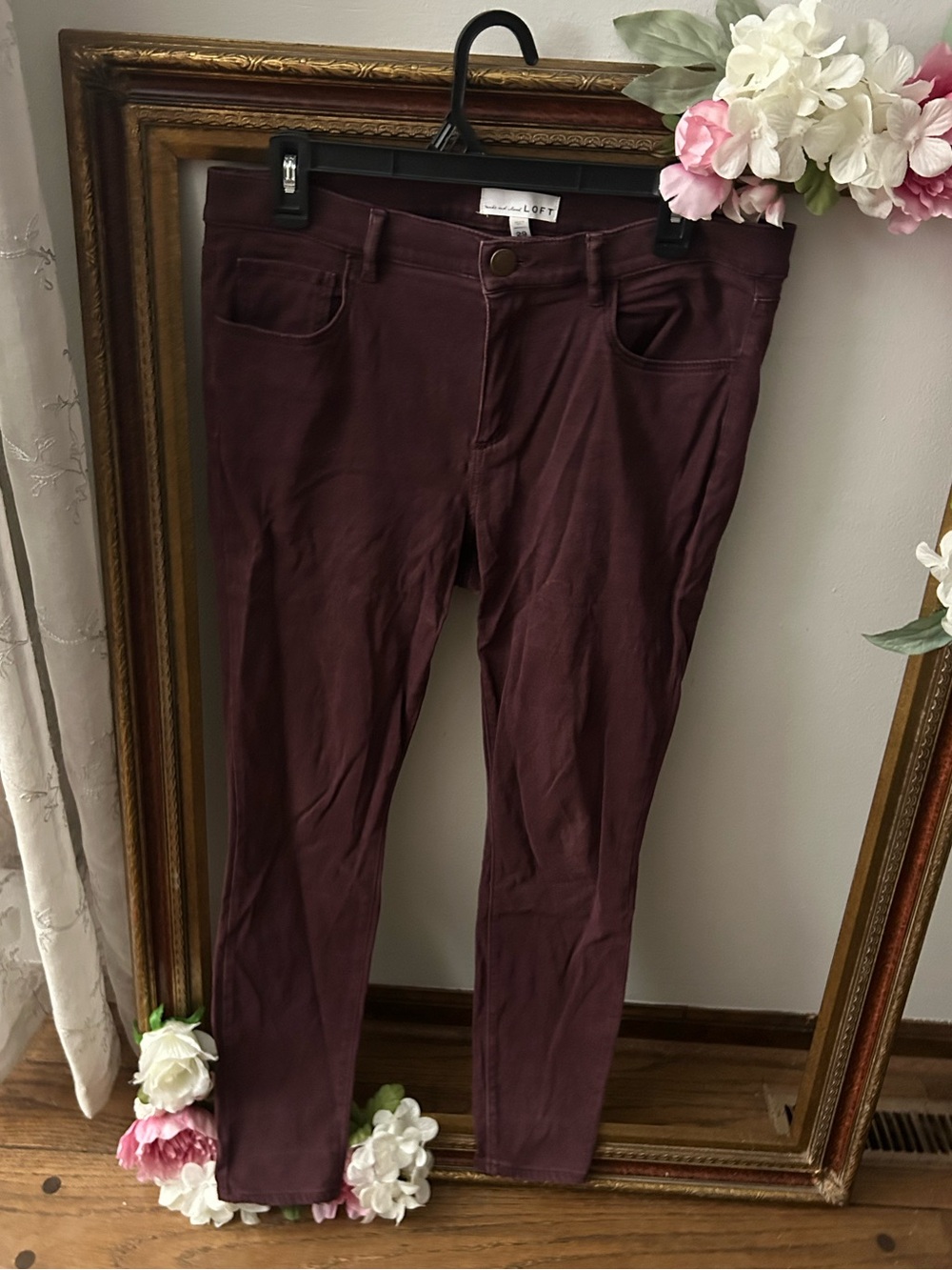 LOFT Burgundy Soft Stretch Jeans
